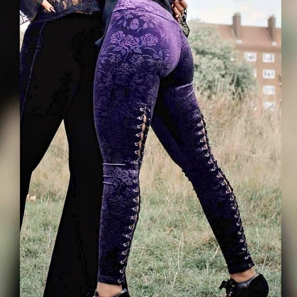 SOLD Killstar gothic Victorian burnout velvet leggings